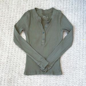 Aerie Long Sleeve Henley Shirt